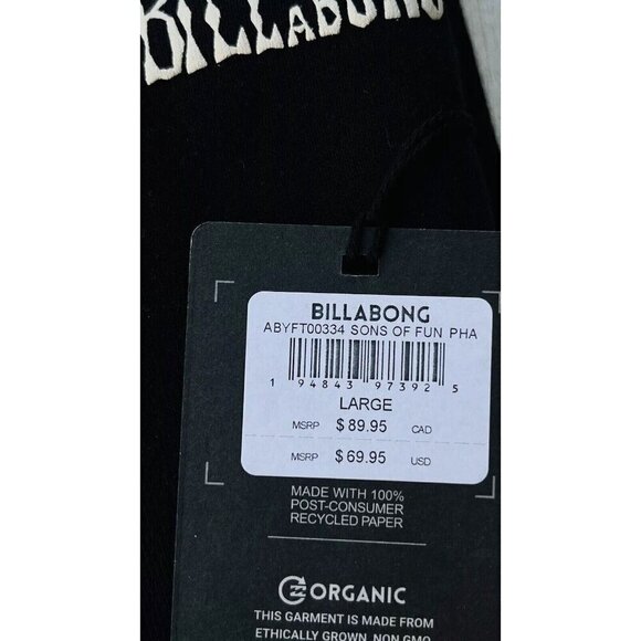 Billabong Sons of Fun Men's Organic Pullover Hoodie Size L ABYFT00334 Phantom - Picture 6 of 6